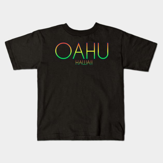 Oahu Hawaii t-shirt designs Kids T-Shirt by Coreoceanart